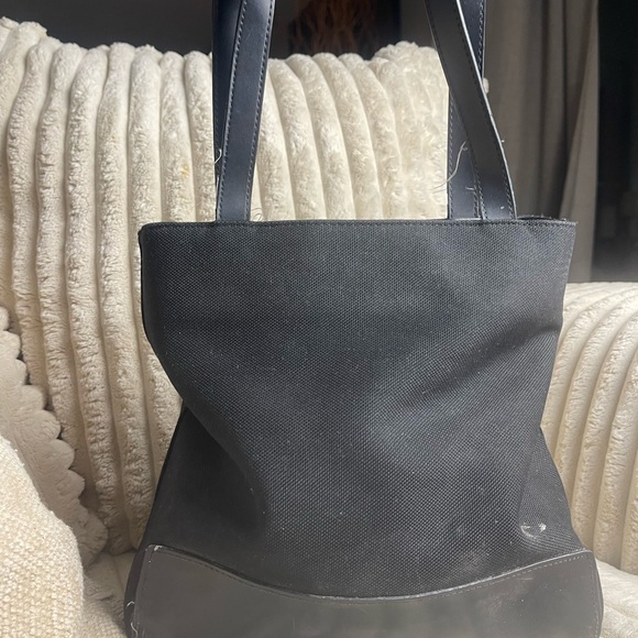 croft & barrow Black Canvas Tote with Black Trim excellent condition - Picture 2 of 6